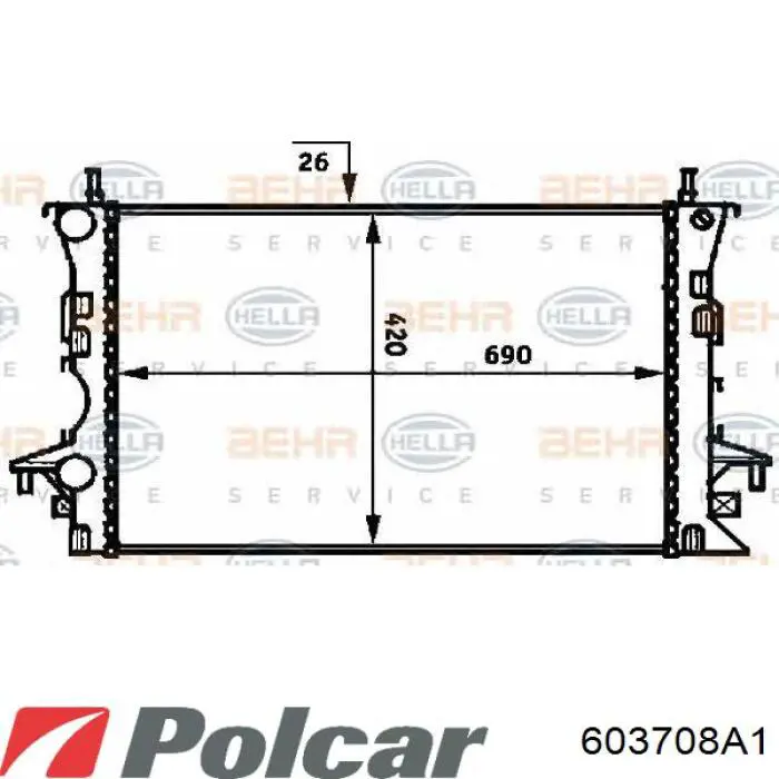 Radiador 603708A1 Polcar