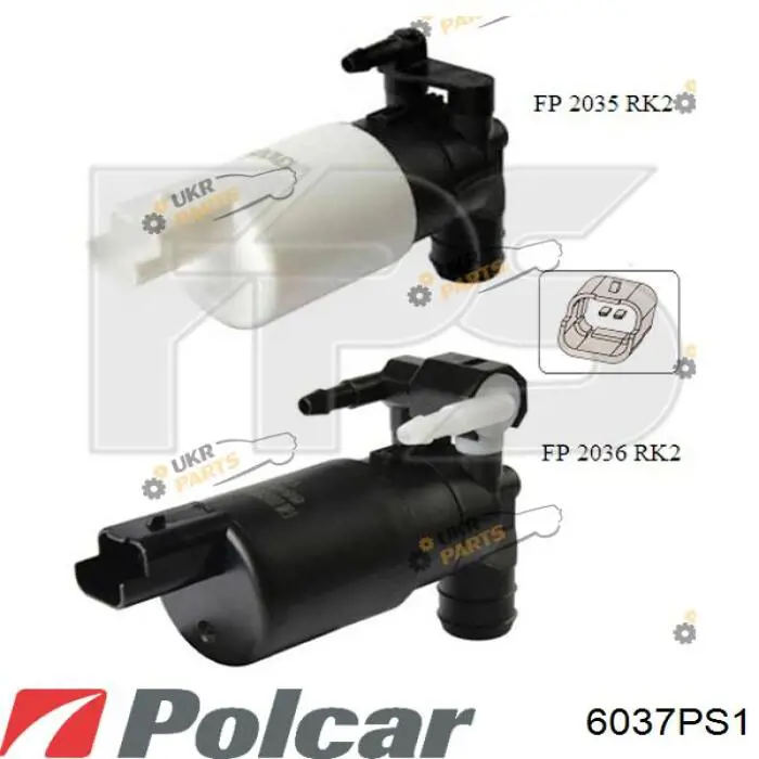 Bomba de agua limpiaparabrisas, delantera Polcar 6037PS1 precio, desde 11,00 EUR