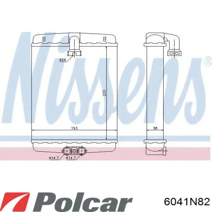 Radiador calefacción 6041N82 Polcar