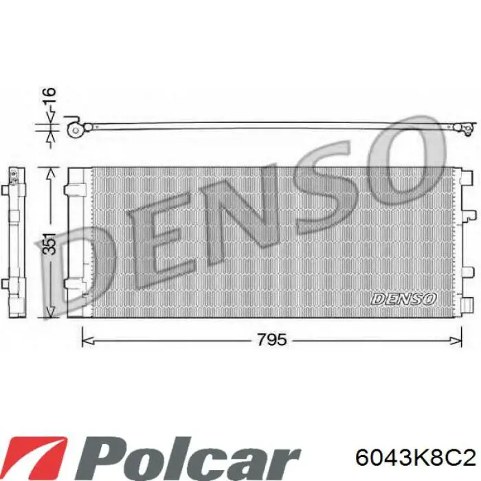 Condensador aire acondicionado 6043K8C2 Polcar