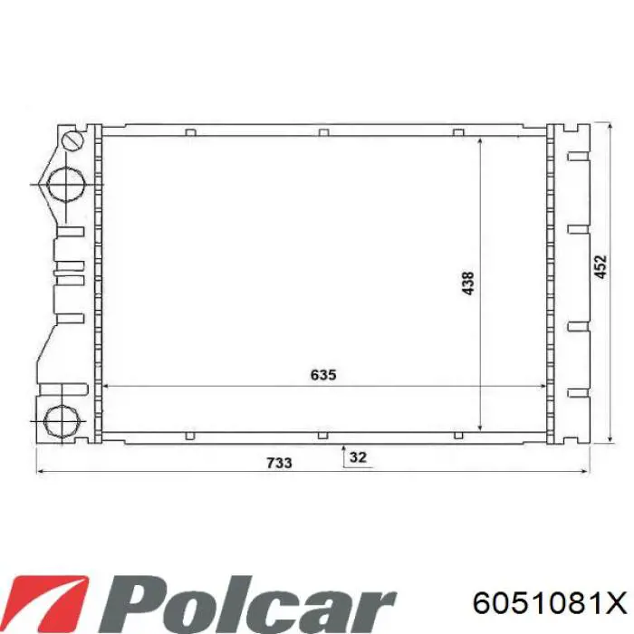 6051081X Polcar radiador refrigeración del motor