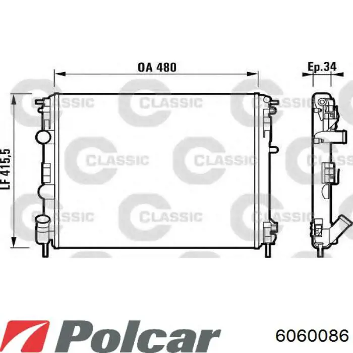 606008-6 Polcar radiador refrigeración del motor