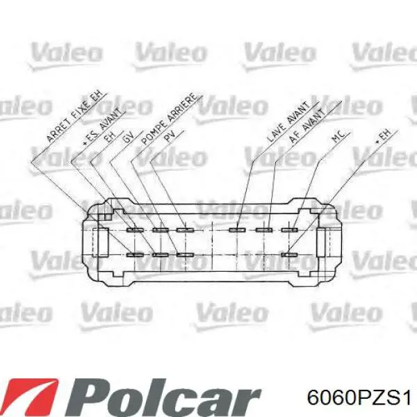 6007PZS3 Polcar conmutador en la columna de dirección izquierdo