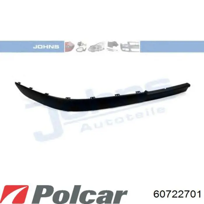 60722701 Polcar Rejilla de ventilación, parachoques delantero, central