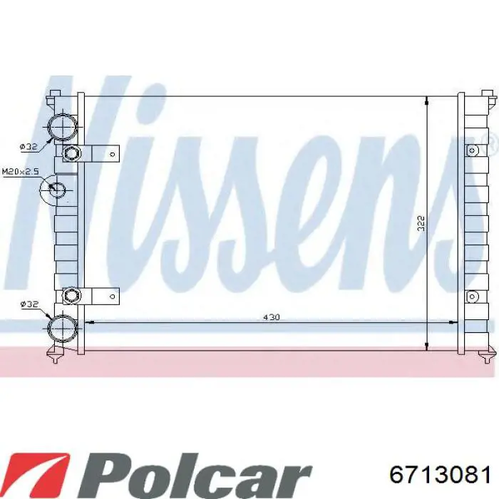 671308-1 Polcar radiador refrigeración del motor