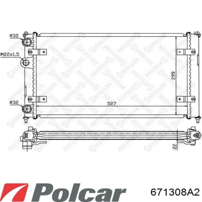 671308A2 Polcar radiador refrigeración del motor