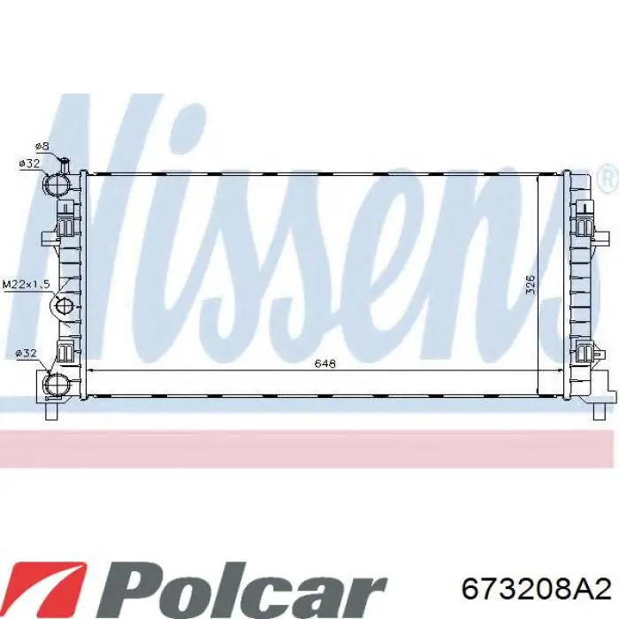 Água radiador Polcar 673208A2 precio, desde 64,51 EUR