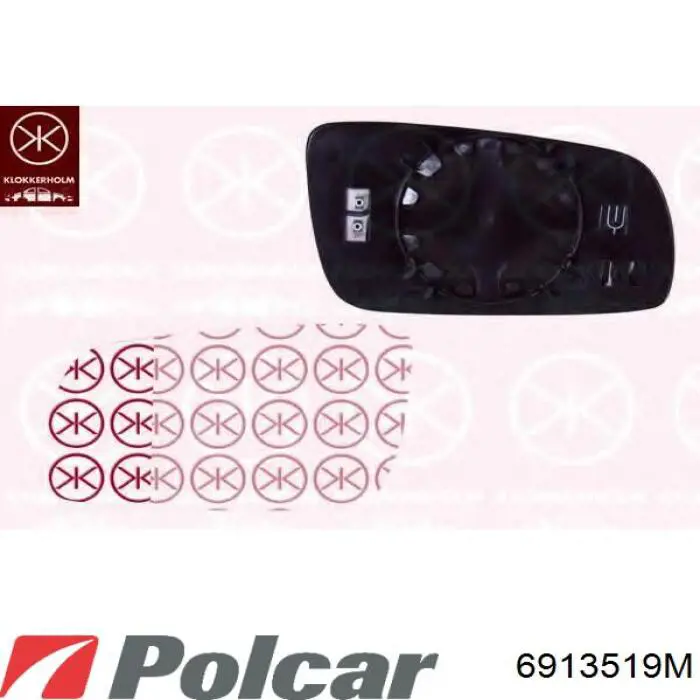 Espejo de retrovisor derecho 6U1857522A VAG