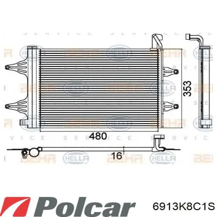 6913K8C1S Polcar condensador aire acondicionado