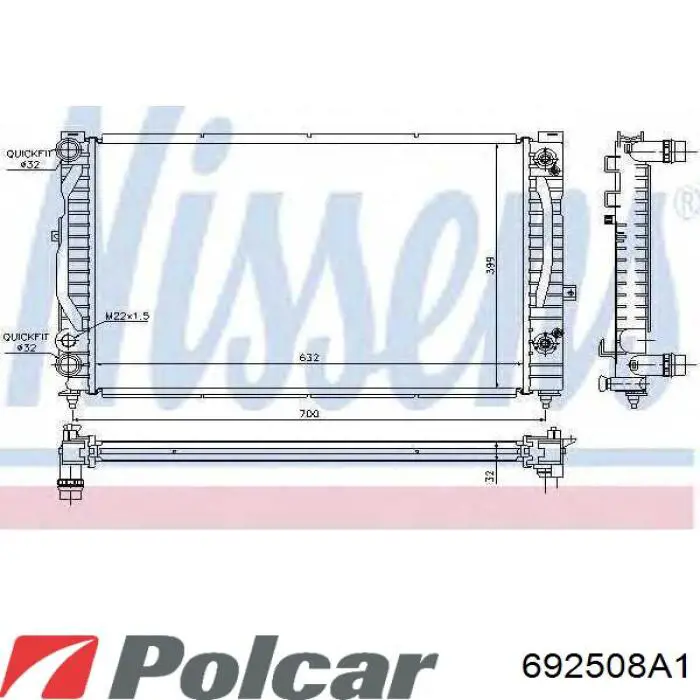 692508A1 Polcar radiador refrigeración del motor