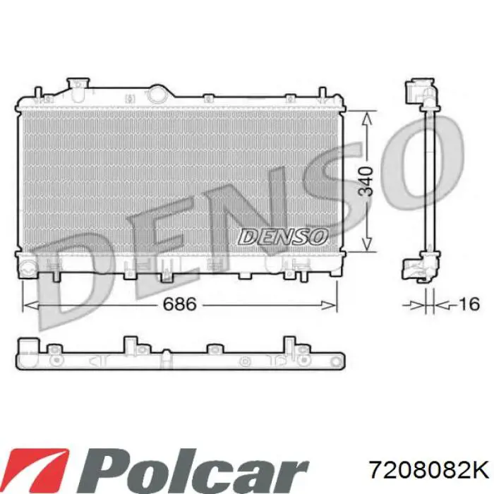 7208082K Polcar radiador refrigeración del motor