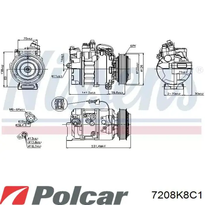 7208K8C1 Polcar condensador aire acondicionado