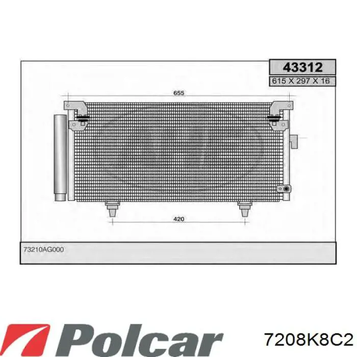 7208K8C2 Polcar condensador aire acondicionado