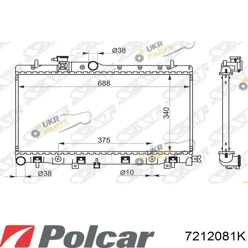 7212081K Polcar radiador refrigeración del motor