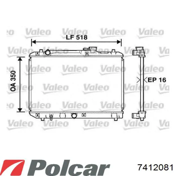 741208-1 Polcar radiador refrigeración del motor