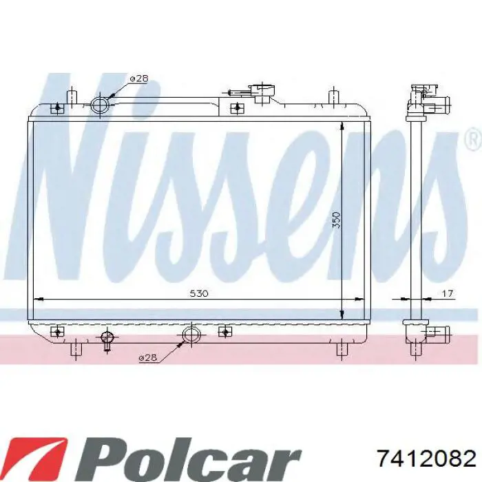 741208-2 Polcar radiador refrigeración del motor