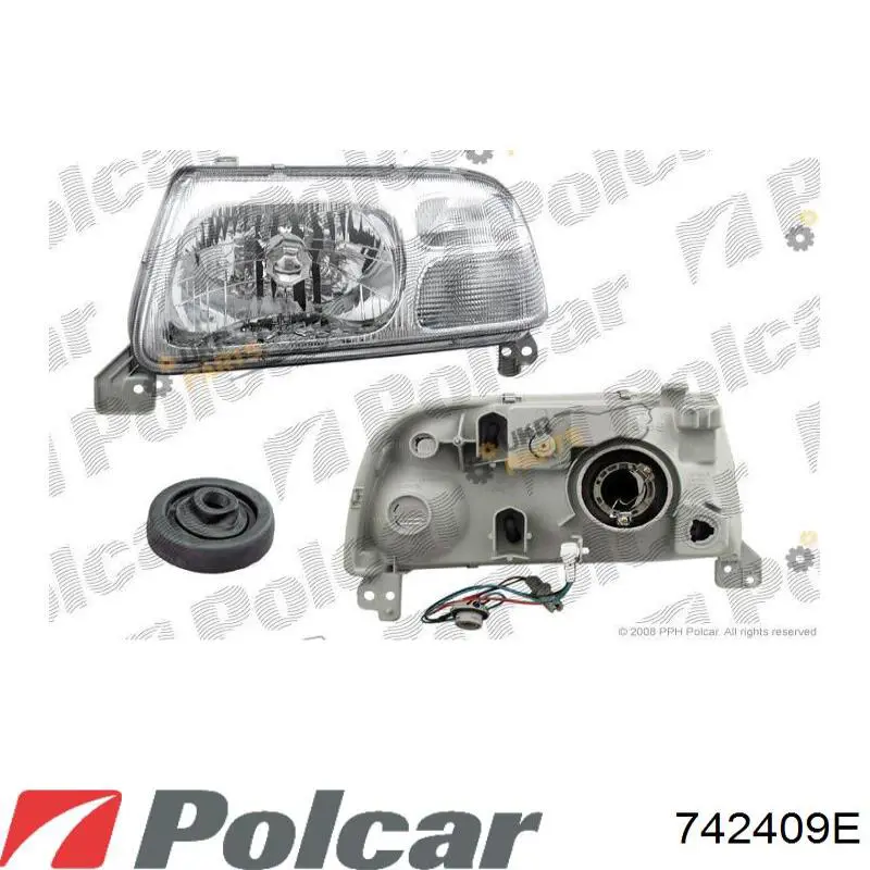 Faro izquierdo 742409E Polcar