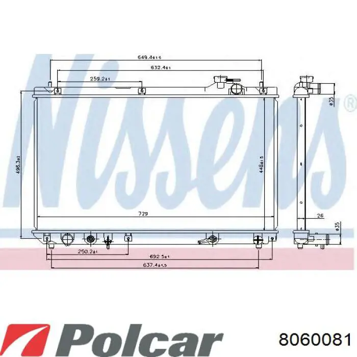 606652 Nissens radiador refrigeración del motor