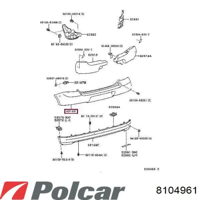 5215952420 Toyota parachoques trasero