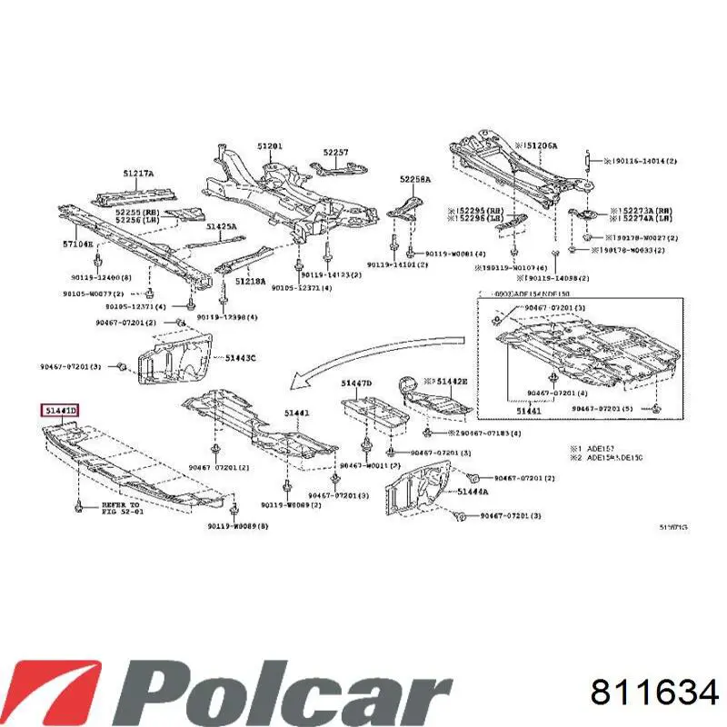 Comprar 811634 Polcar Soporte inferior del radiador (panel de montaje de faros)