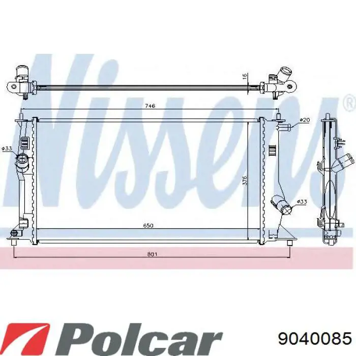 Radiador 8601843 Volvo