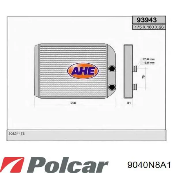 Comprar 9040N8A1 Polcar Radiador calefacción