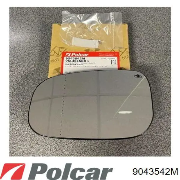 Cristal de espejo retrovisor exterior izquierdo 9043542M Polcar