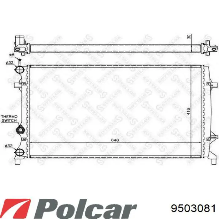 950308-1 Polcar radiador refrigeración del motor