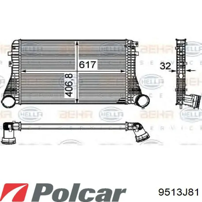 Intercooler 9513J81 Polcar