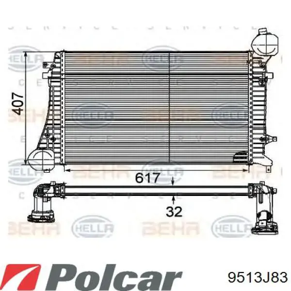 9513J83 Polcar intercooler