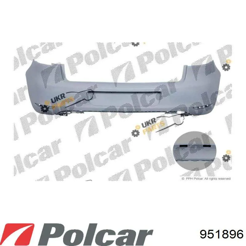 Parachoques trasero 951896 Polcar