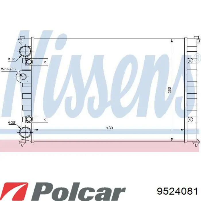 9524081 Polcar radiador refrigeración del motor