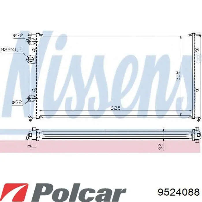 Radiador 9524088 Polcar