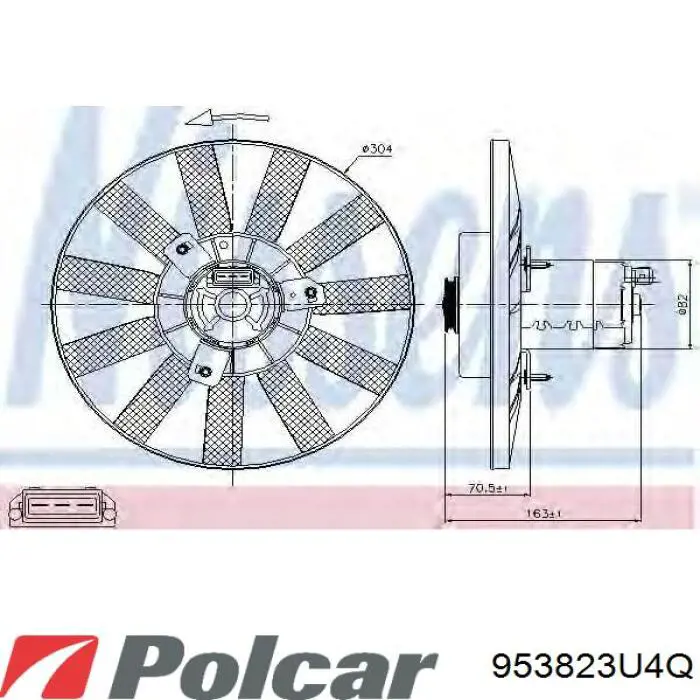 953823U4-Q Polcar motor del ventilador de enfriado