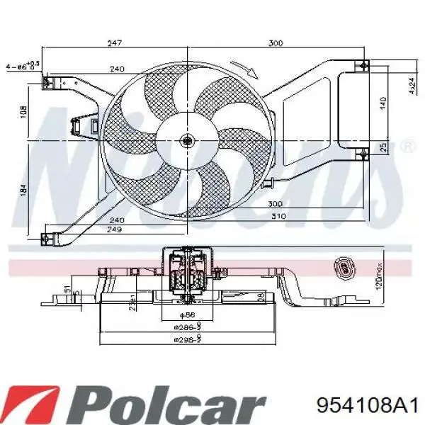 Radiador 954108A1 Polcar