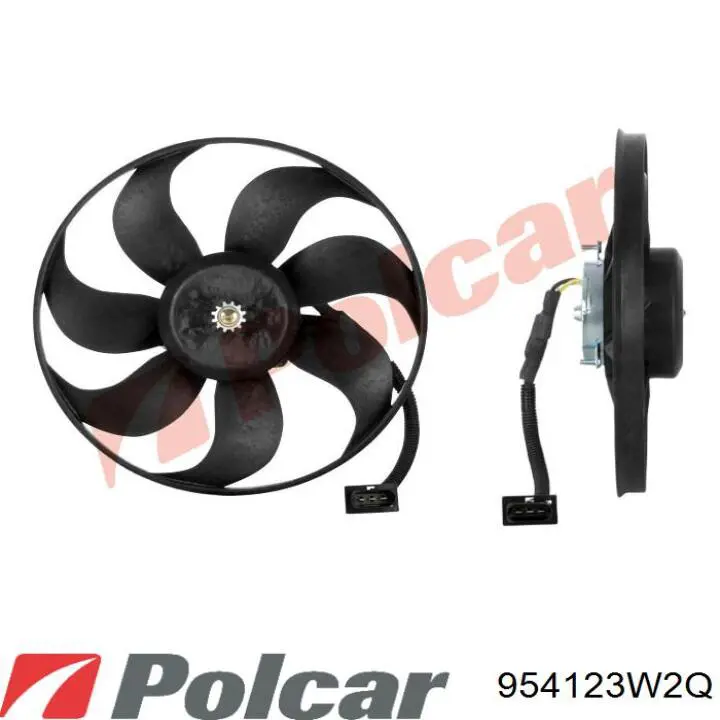 954123W2-Q Polcar difusor de radiador, ventilador de refrigeración, condensador del aire acondicionado, completo con motor y rodete