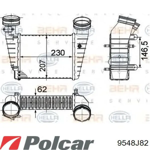 9548J8-2 Polcar radiador de aire de admisión