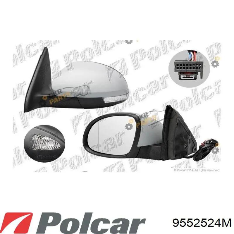 5L0857522D VAG cristal de espejo retrovisor exterior derecho