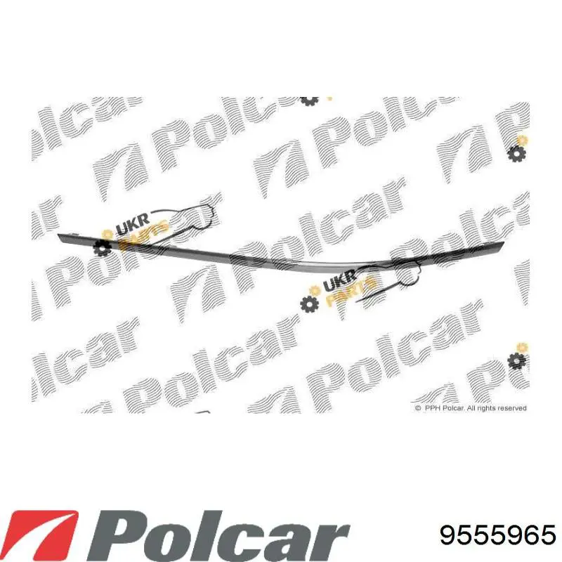 Moldura de parachoques trasero izquierdo 9555965 Polcar