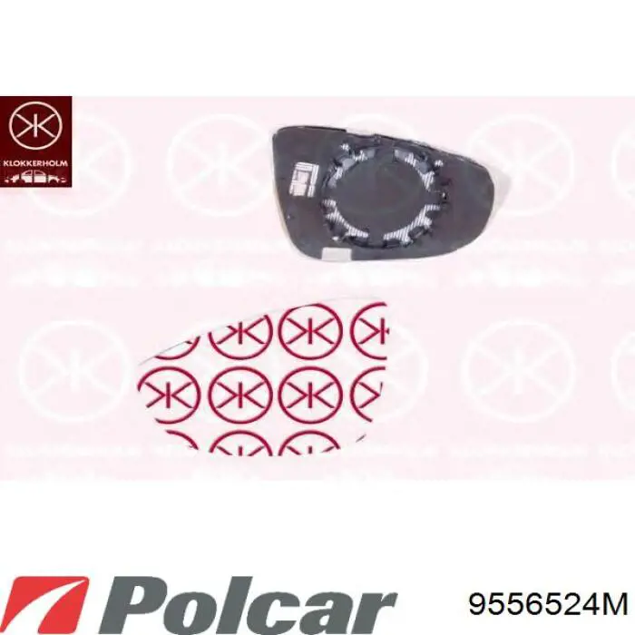 9556524M Polcar cristal de espejo retrovisor exterior derecho