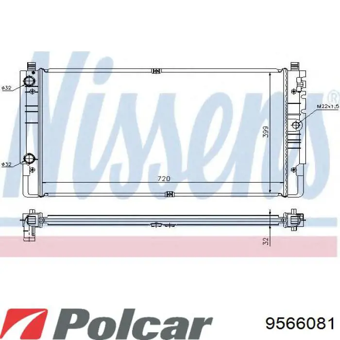 956608-1 Polcar radiador refrigeración del motor