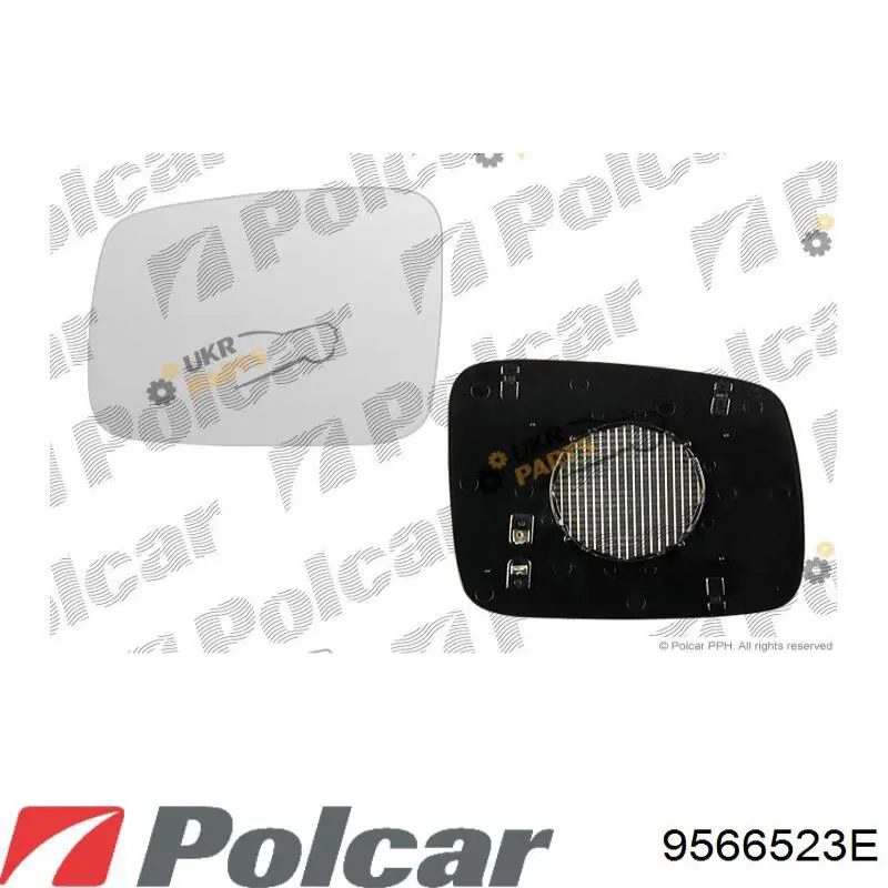 9566523E Polcar cristal de espejo retrovisor exterior derecho