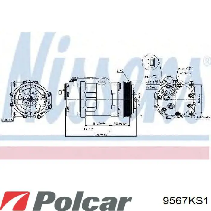 9567KS-1 Polcar compresor de aire acondicionado