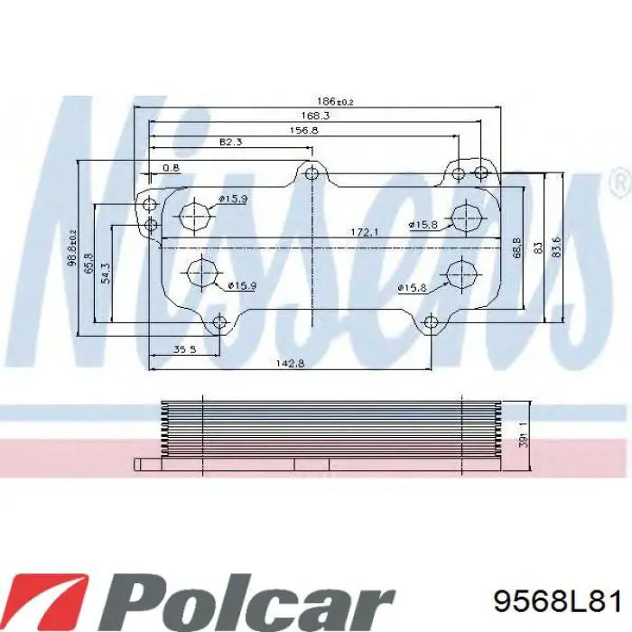 9568L8-1 Polcar radiador de aceite