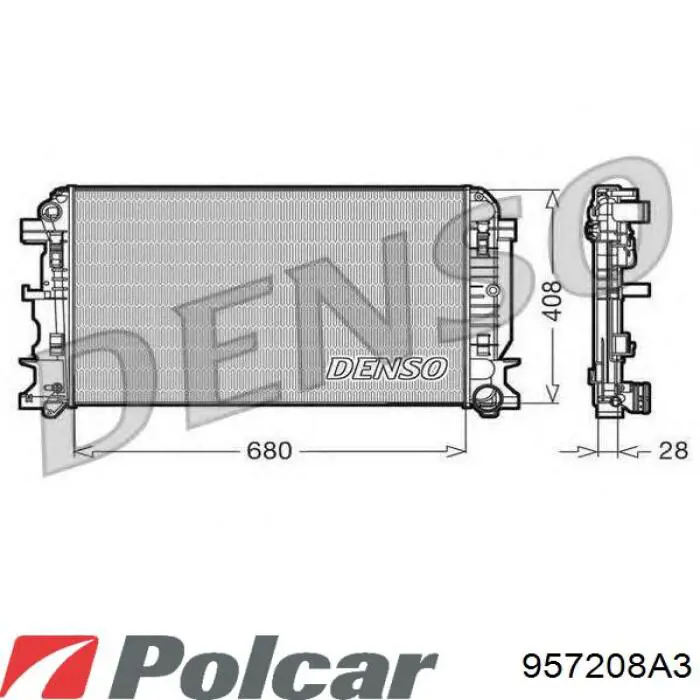 Água radiador Polcar 957208A3 precio, desde 90,02 EUR