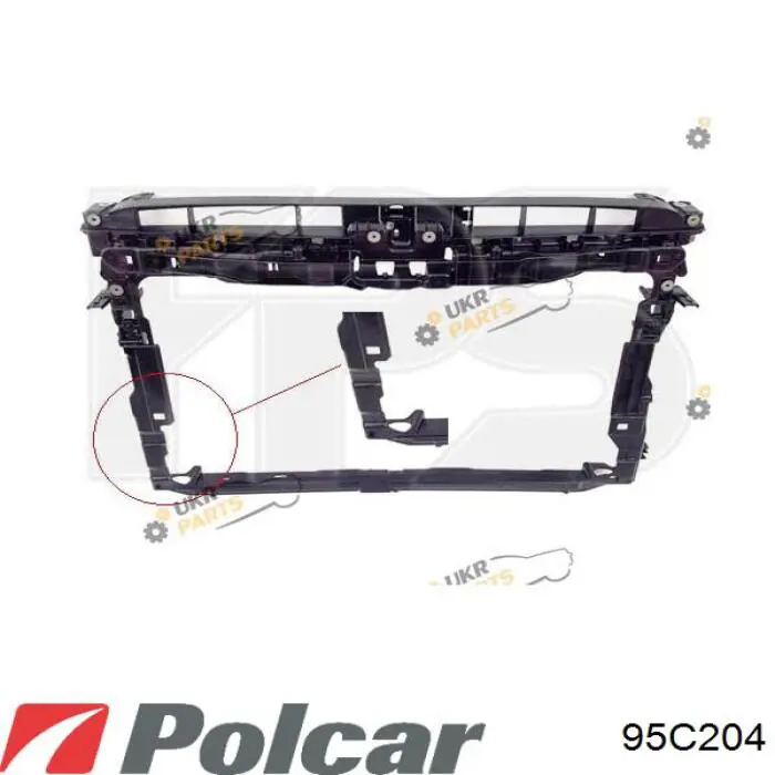 95C204 Polcar Soporte de radiador completo (panel de montaje para foco)