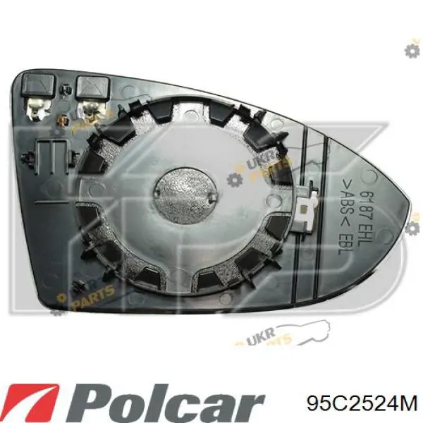 95C2524M Polcar cristal de espejo retrovisor exterior derecho