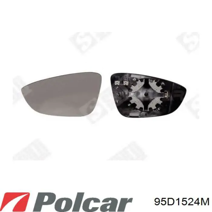 95D1524M Polcar cristal de espejo retrovisor exterior derecho