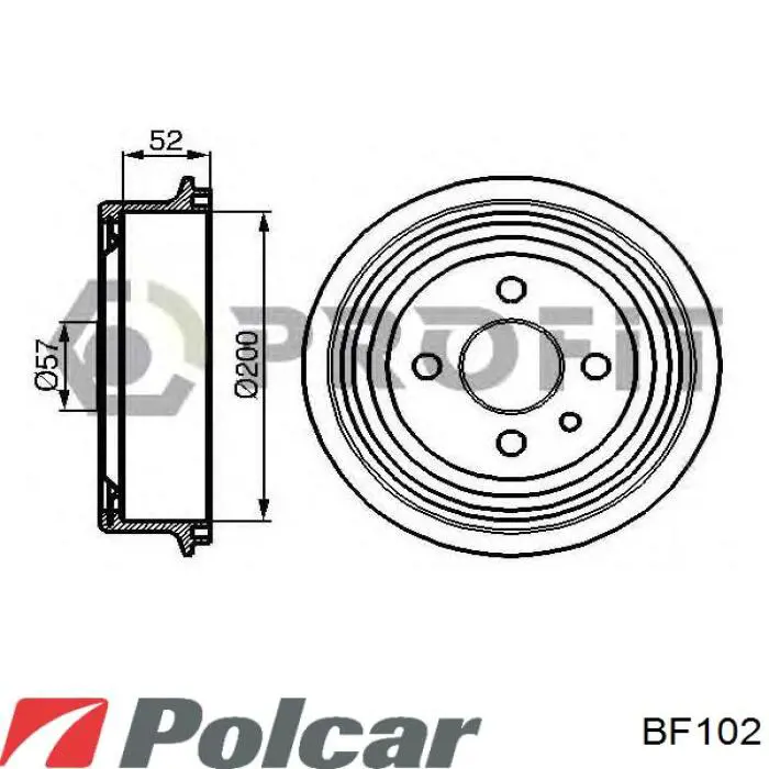 BF102 Polcar freno de tambor trasero