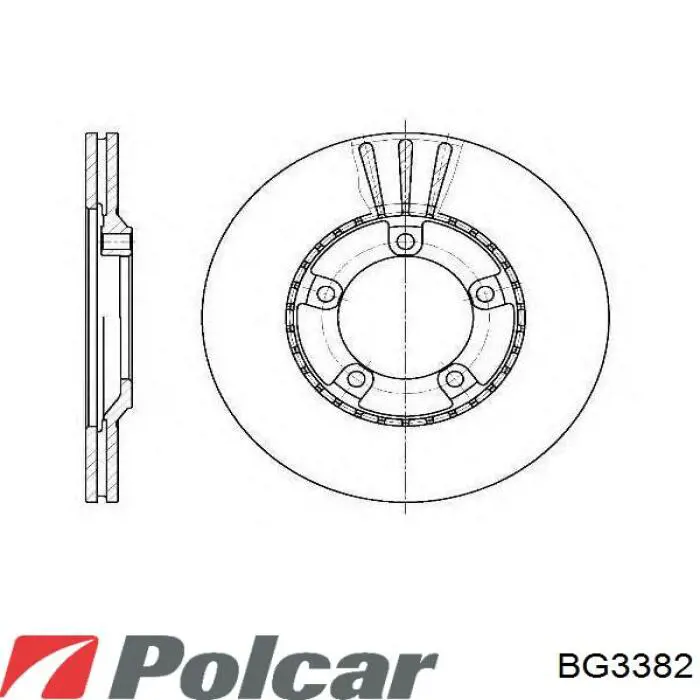 BG3382 Polcar disco de freno trasero